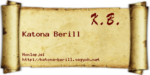 Katona Berill névjegykártya